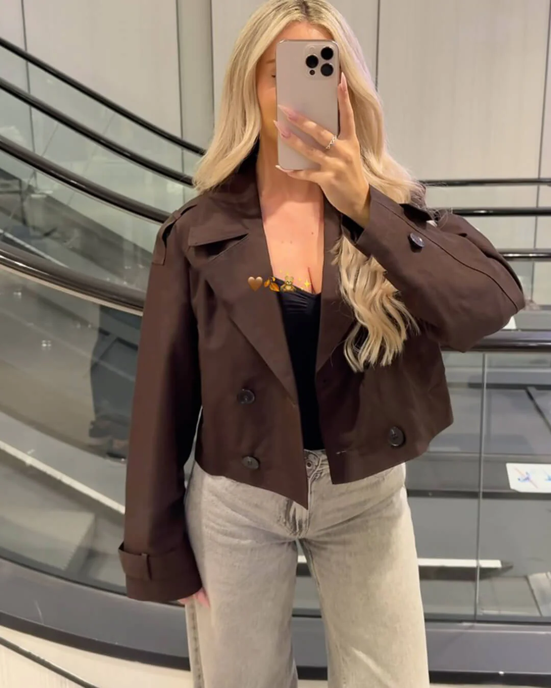 Janice Cropped Trench Coat - Image 11