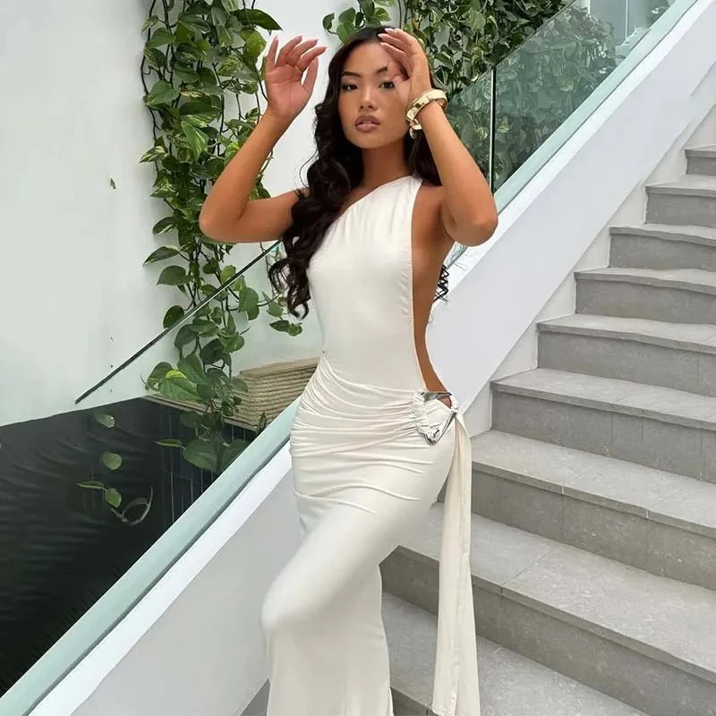 Janna One-Shoulder Bodycon Maxi Dress - Image 6