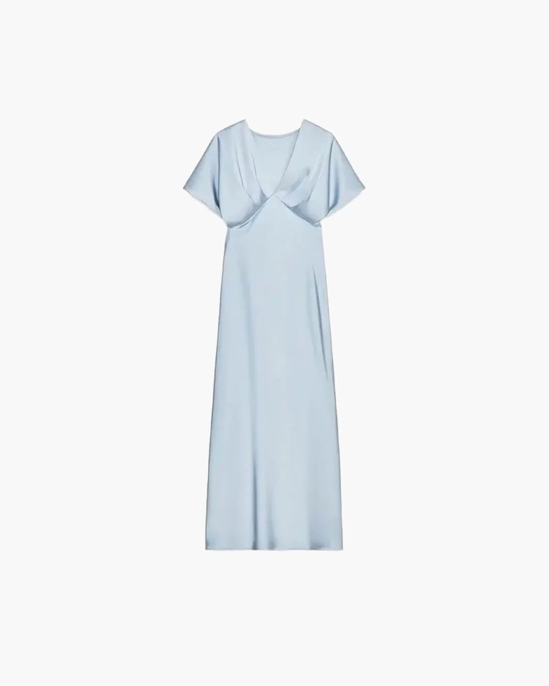 Janna V Neck Satin Midi Dress - Image 4