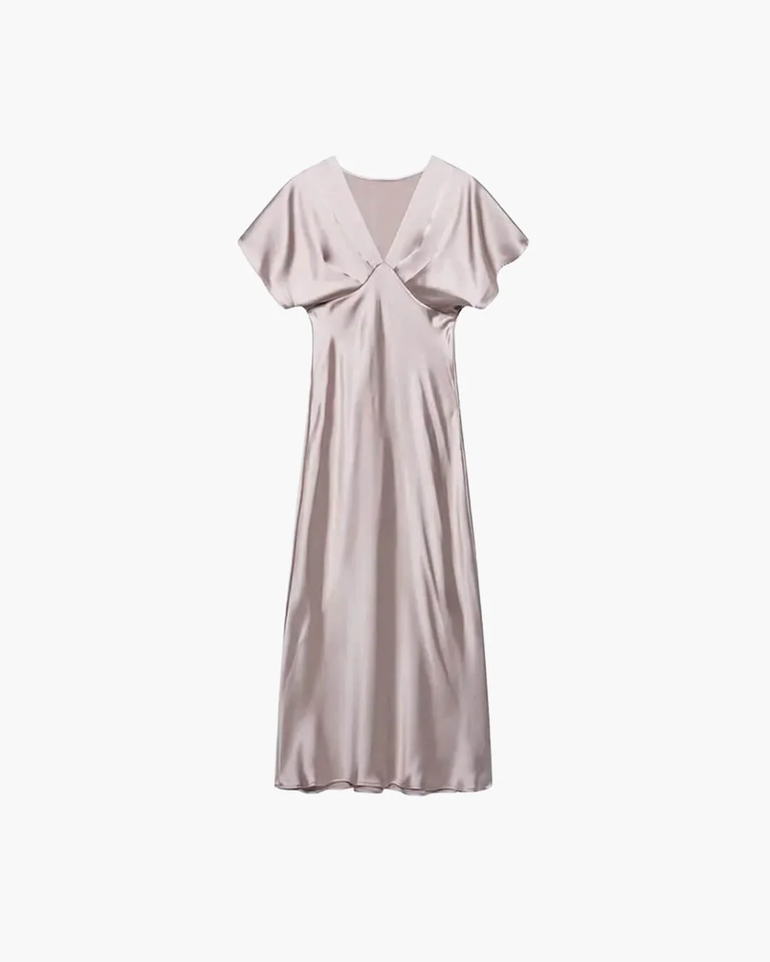 Janna V Neck Satin Midi Dress - Image 9