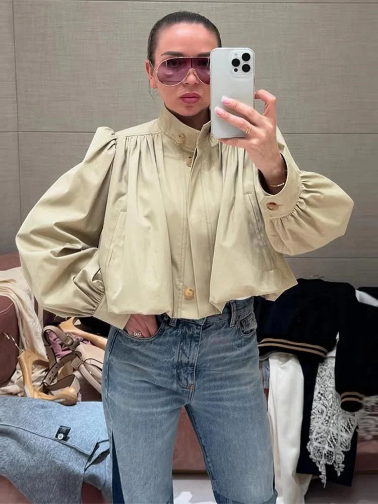 Jenna Loose Fit Pleated Jacket - Image 3