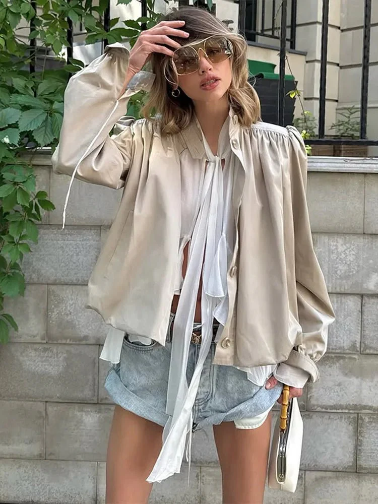 Jenna Loose Fit Pleated Jacket - Image 4