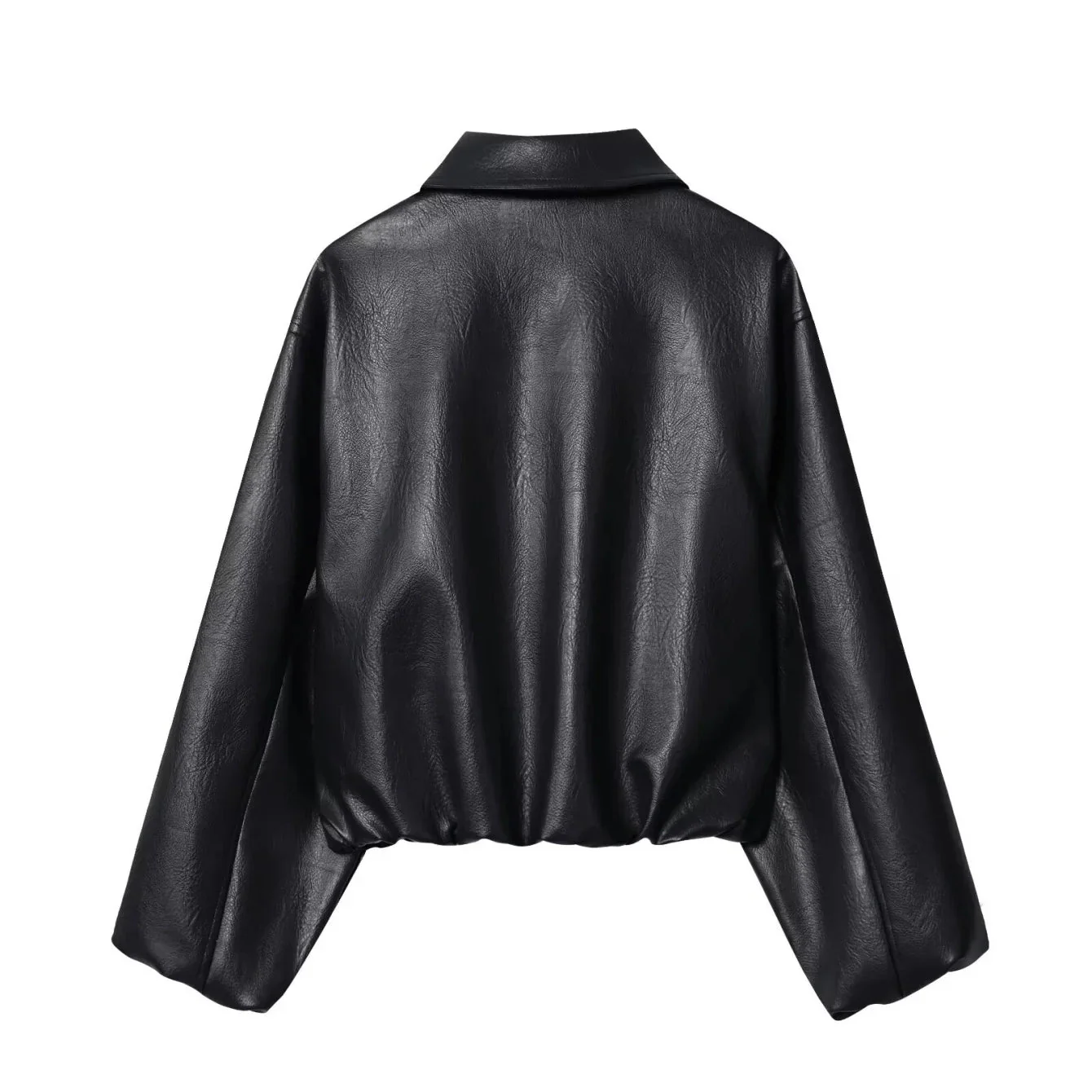Jenny Faux Leather Bomber Jacket - Image 5