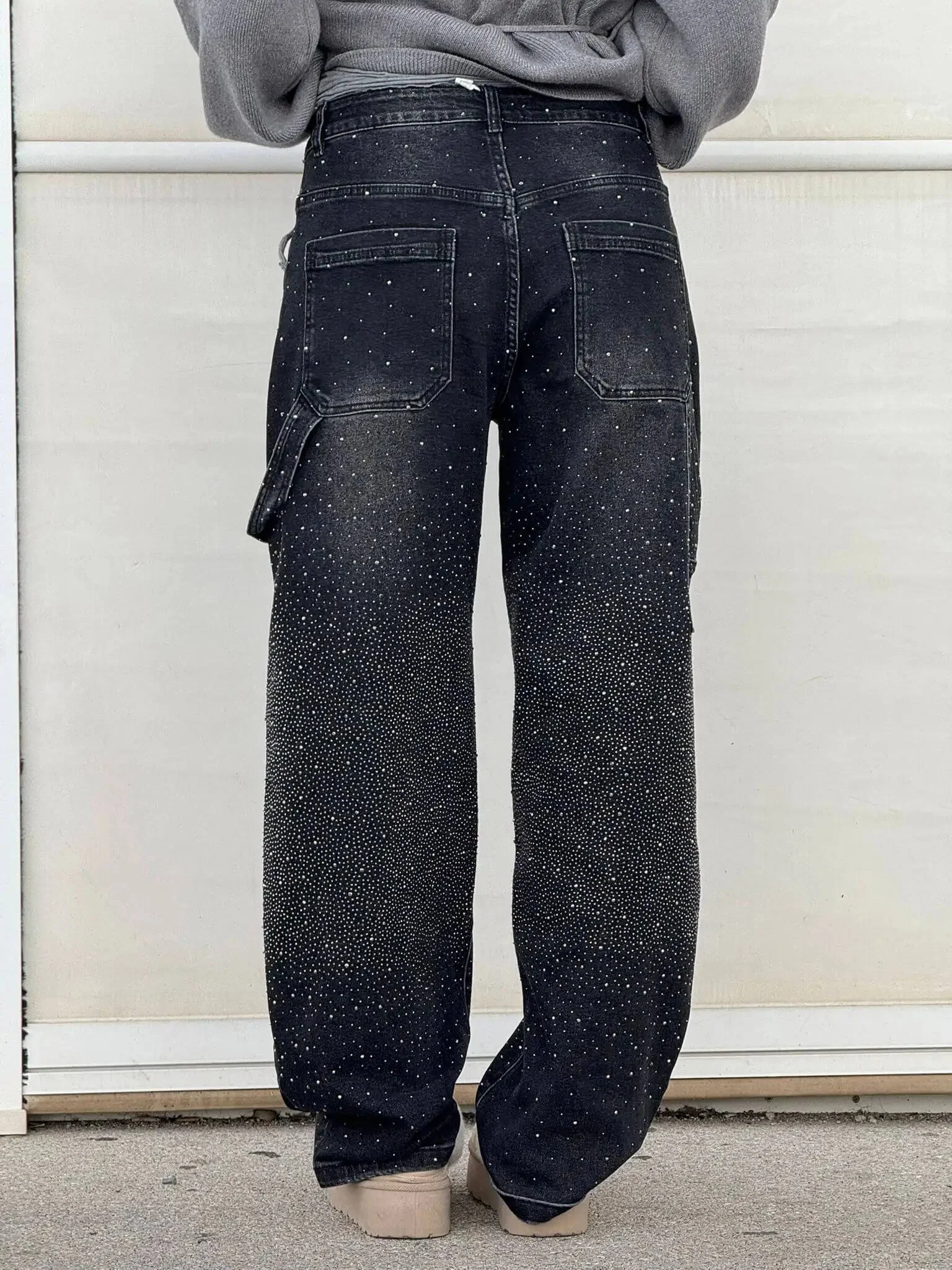 Jeremy Sparkling Baggy Cargo Denim Pants - Image 6