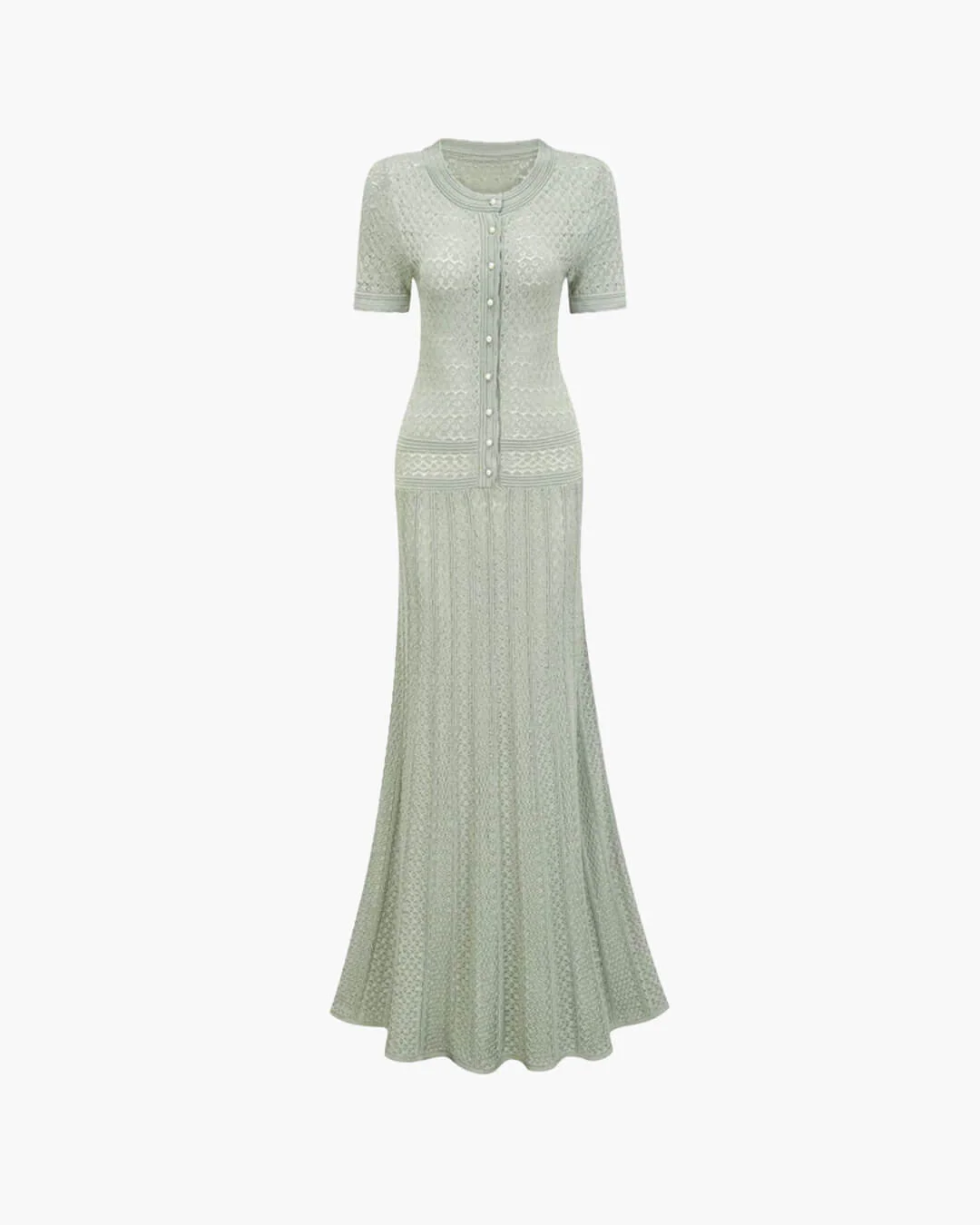 Jeriza Knitted Half-Button Midi Dress - Image 3