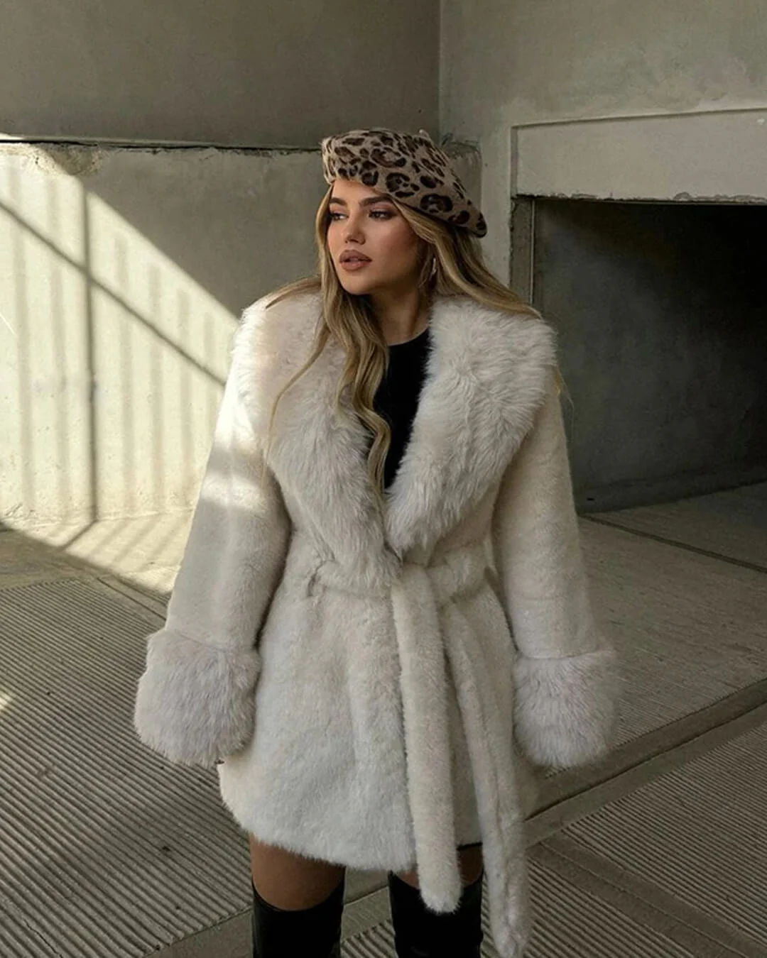 Jessa Faux Fur Trim Coat - Image 13
