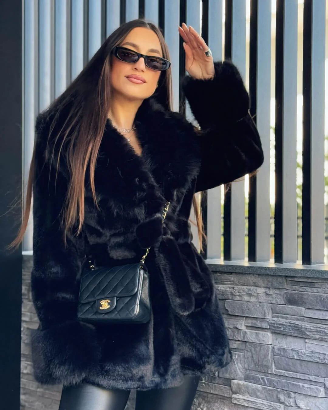 Jessa Faux Fur Trim Coat - Image 18