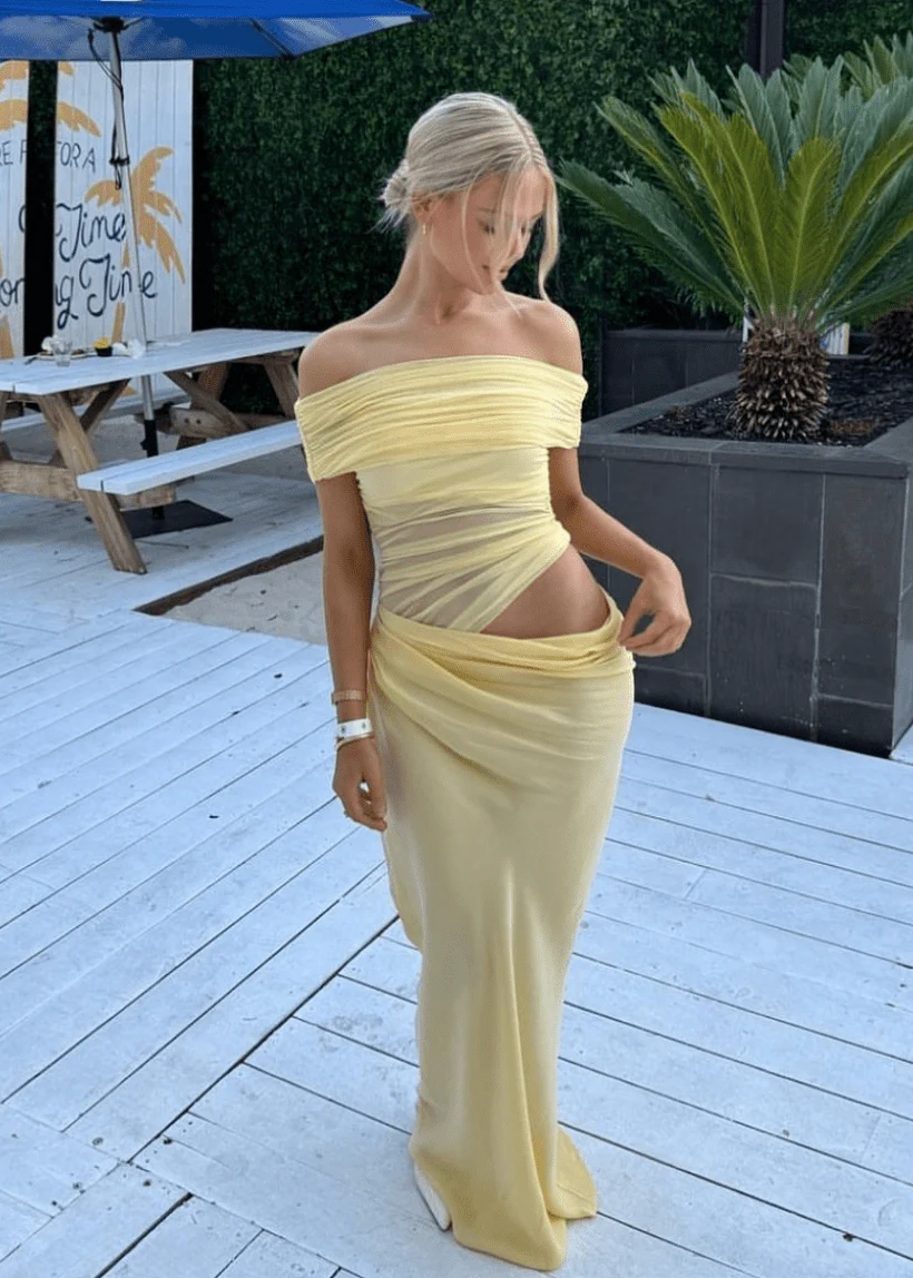 Jessa Offshoulder Mesh Maxi Dress - Image 3