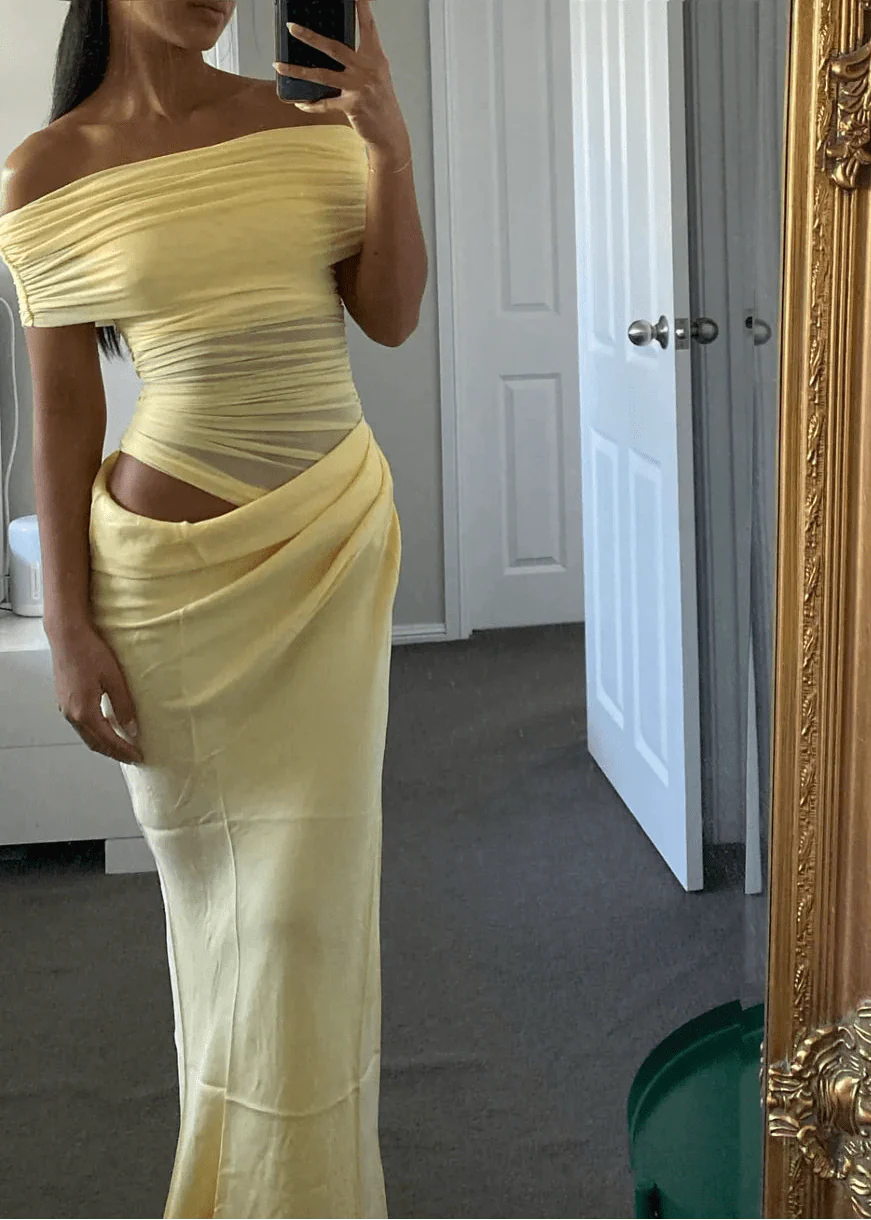 Jessa Offshoulder Mesh Maxi Dress - Image 5