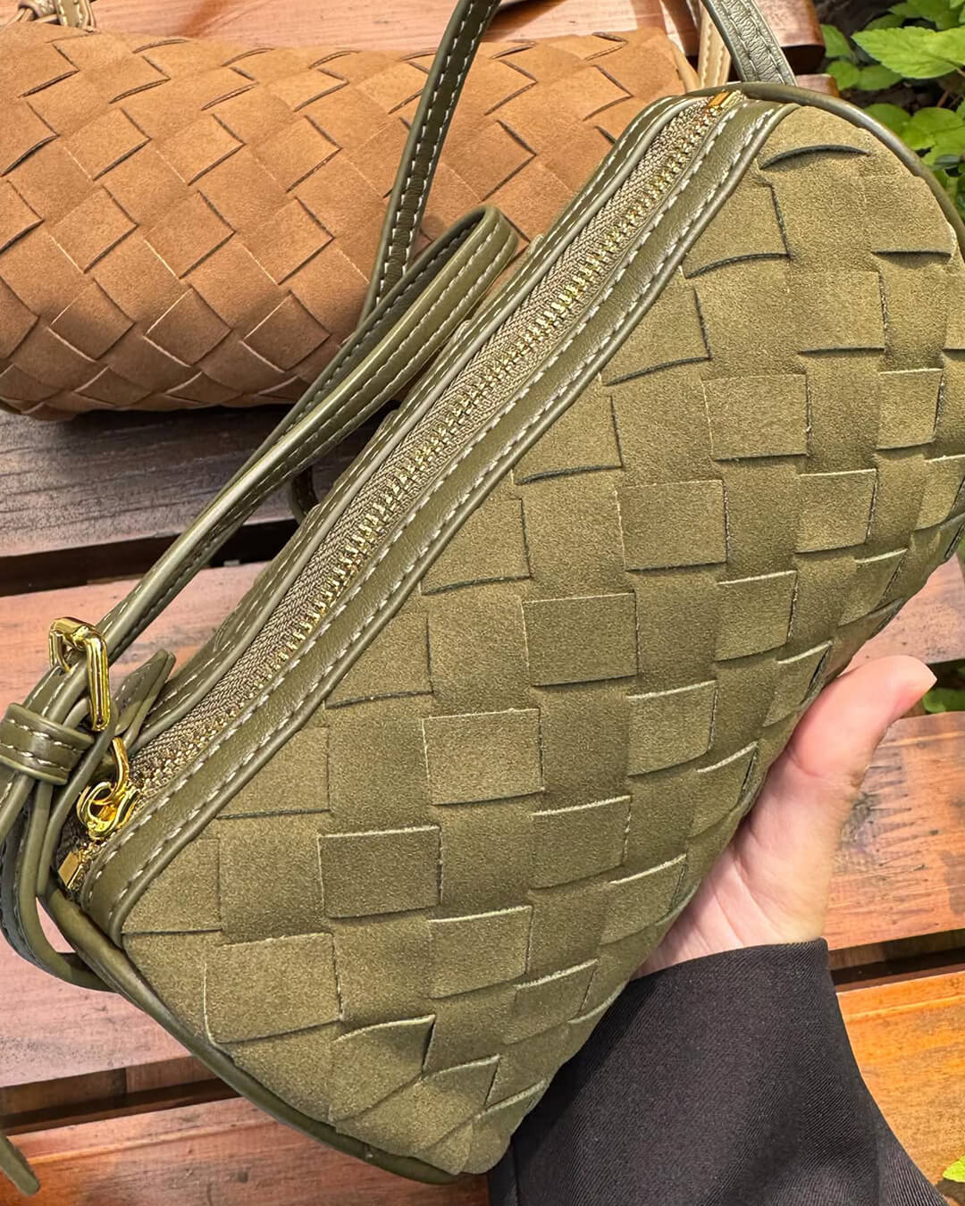 Jessica Woven Suede Bag - Image 7