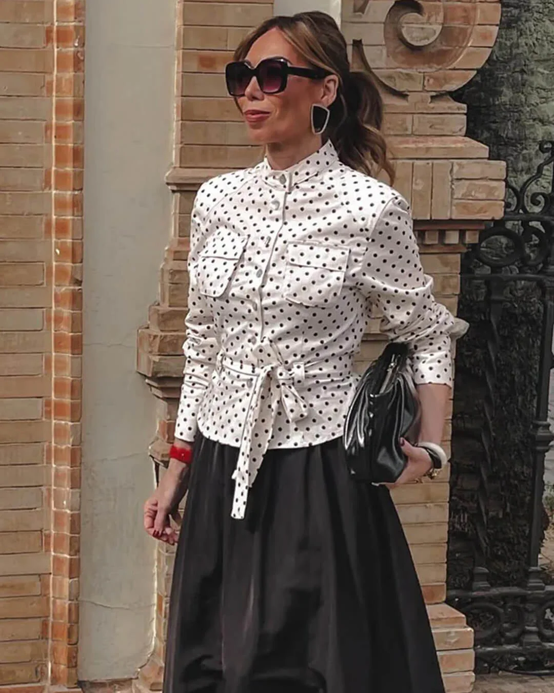 Jia Polka Dot High-Waist Trouser Set - Image 4