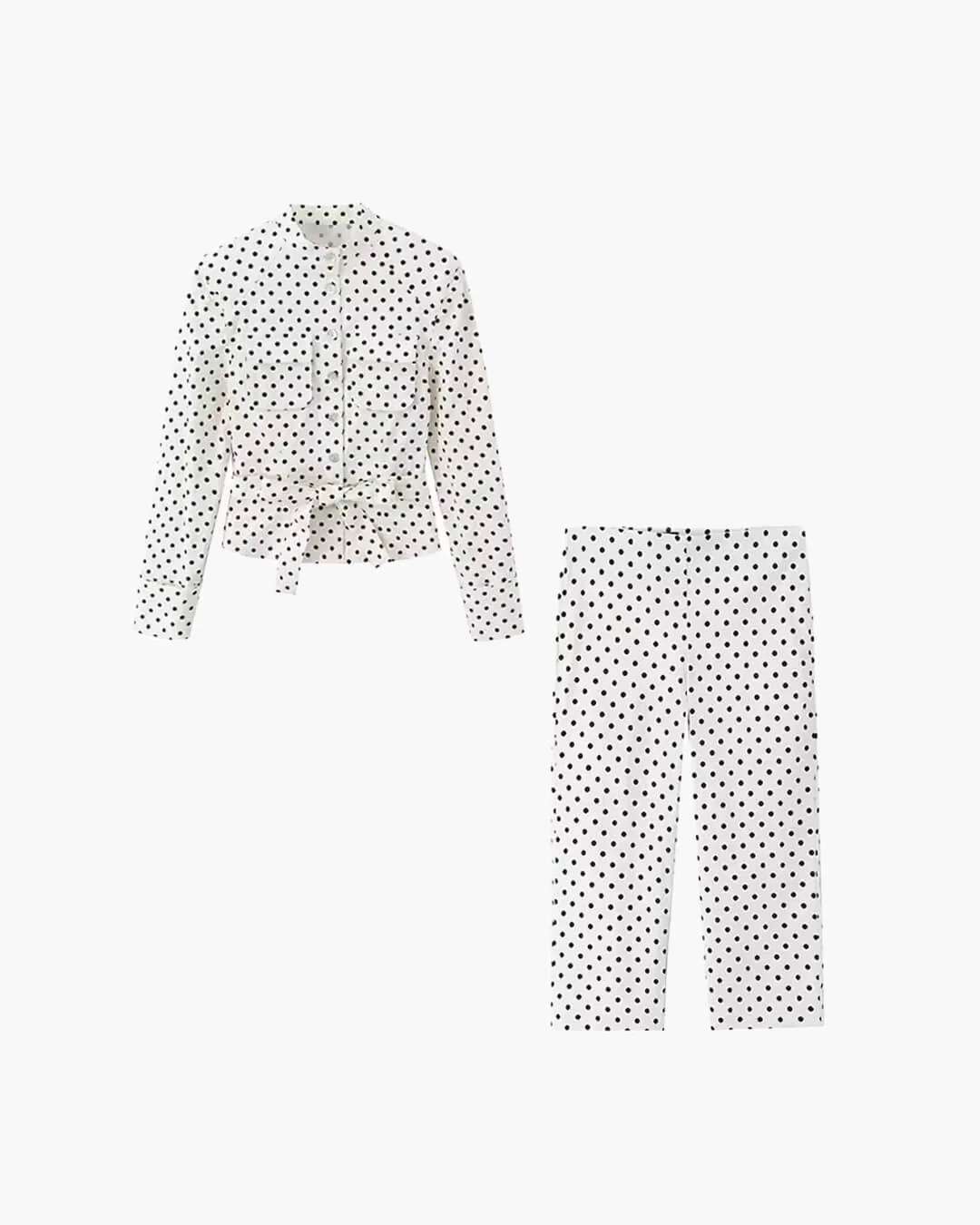 Jia Polka Dot High-Waist Trouser Set - Image 5