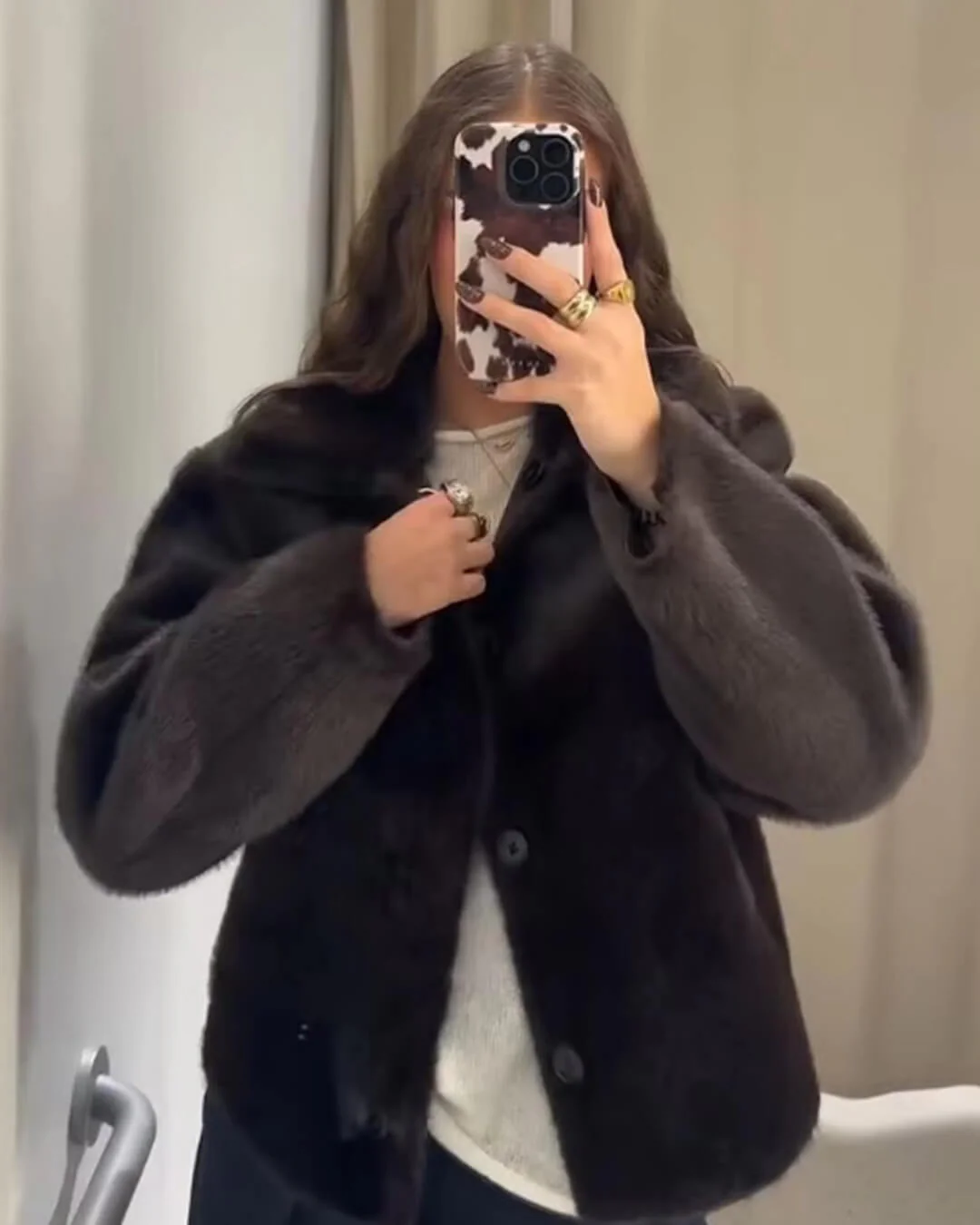 Joana Reversible Faux fur Leather Jacket - Image 4
