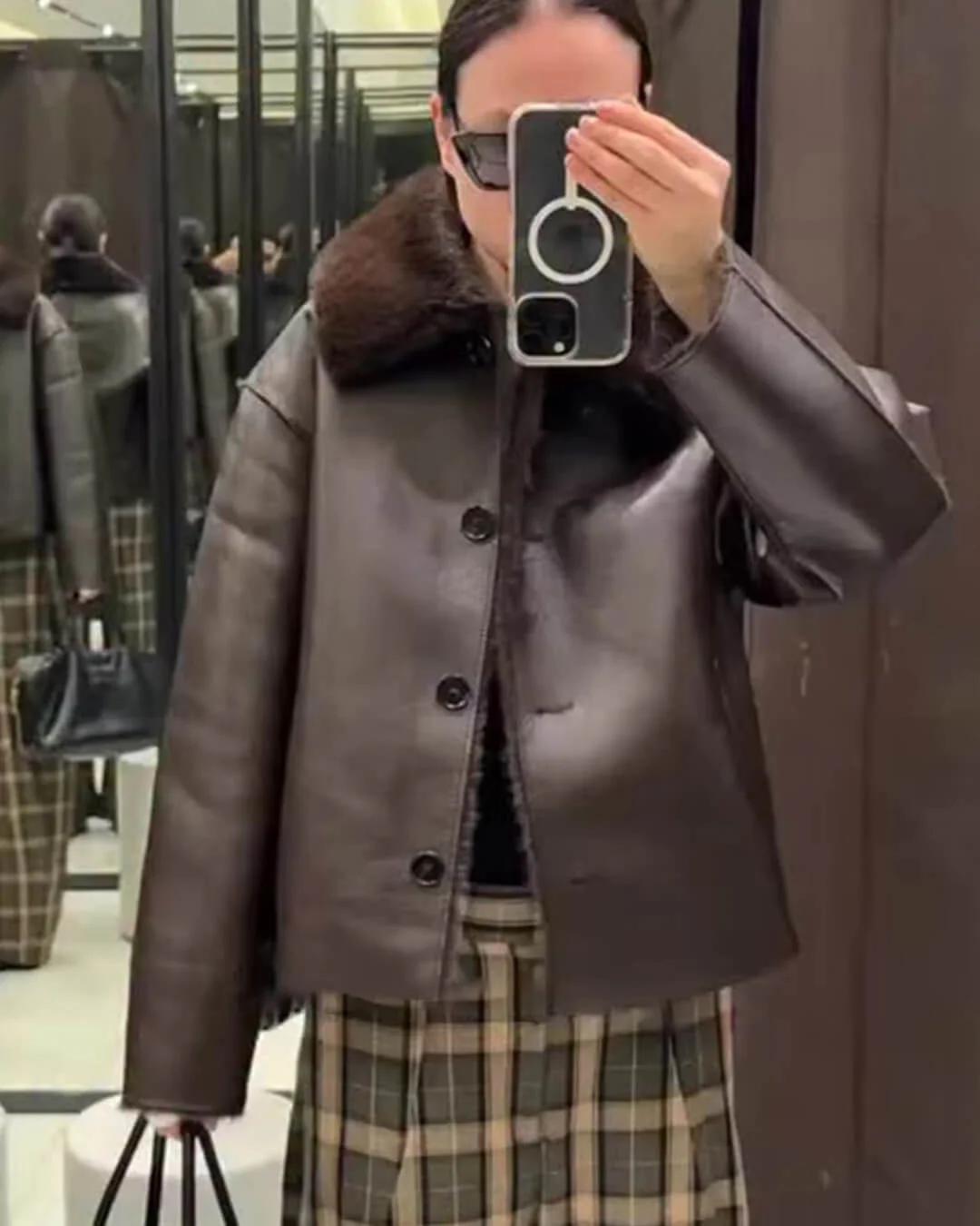 Joana Reversible Faux fur Leather Jacket - Image 6