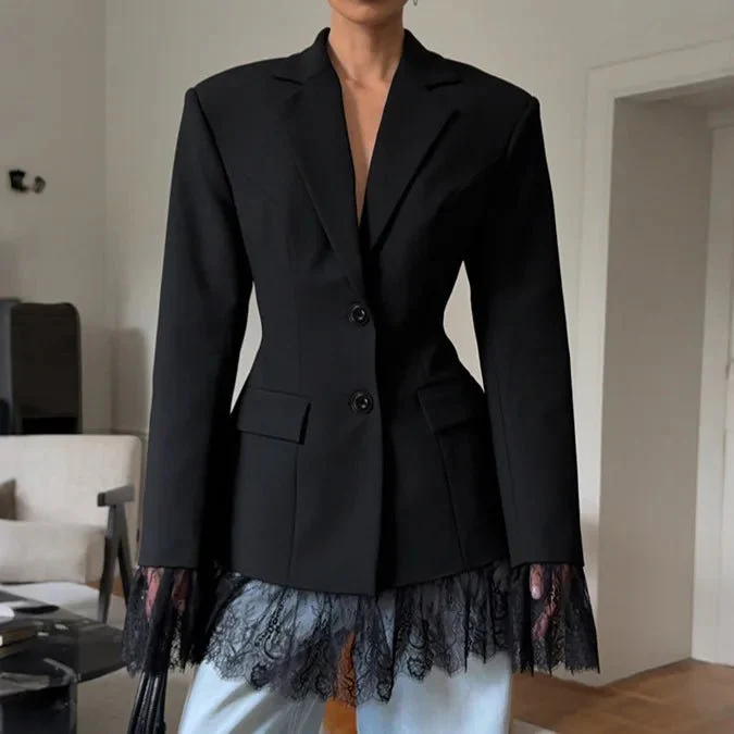 Joanna Blazer with Lace Details