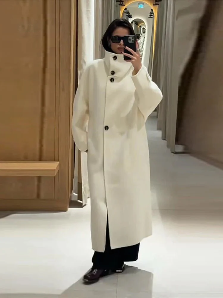 Juliana Stand Collar Long Coat - Image 2