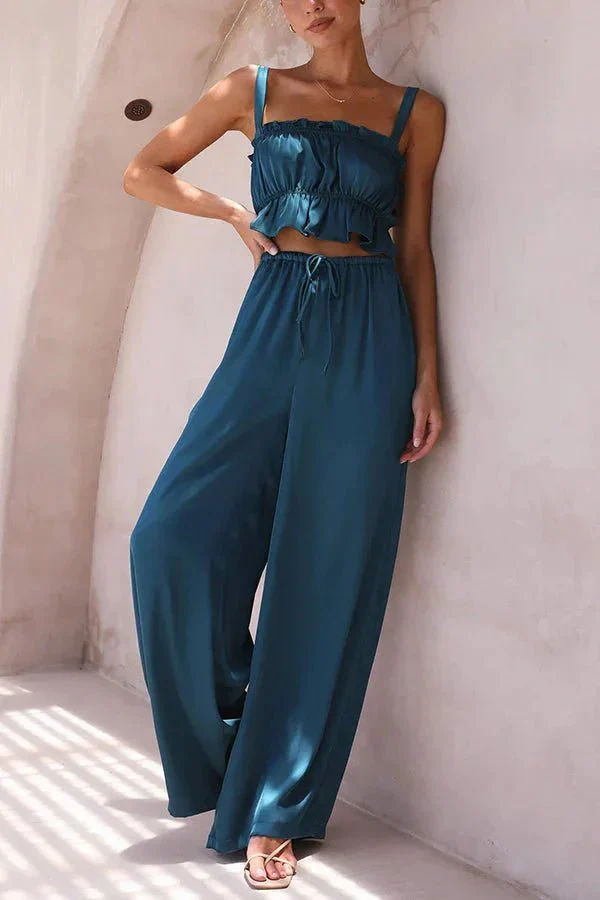 Julianne Ruffle Top Elastic Waist Pants Set - Image 10