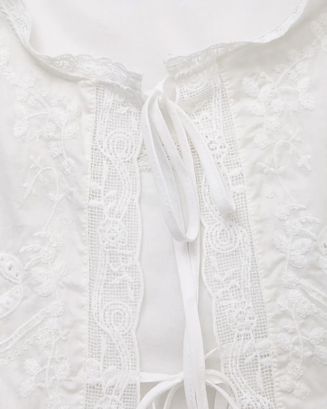Juvie Embroidered Lace Trim Blouse - Image 6