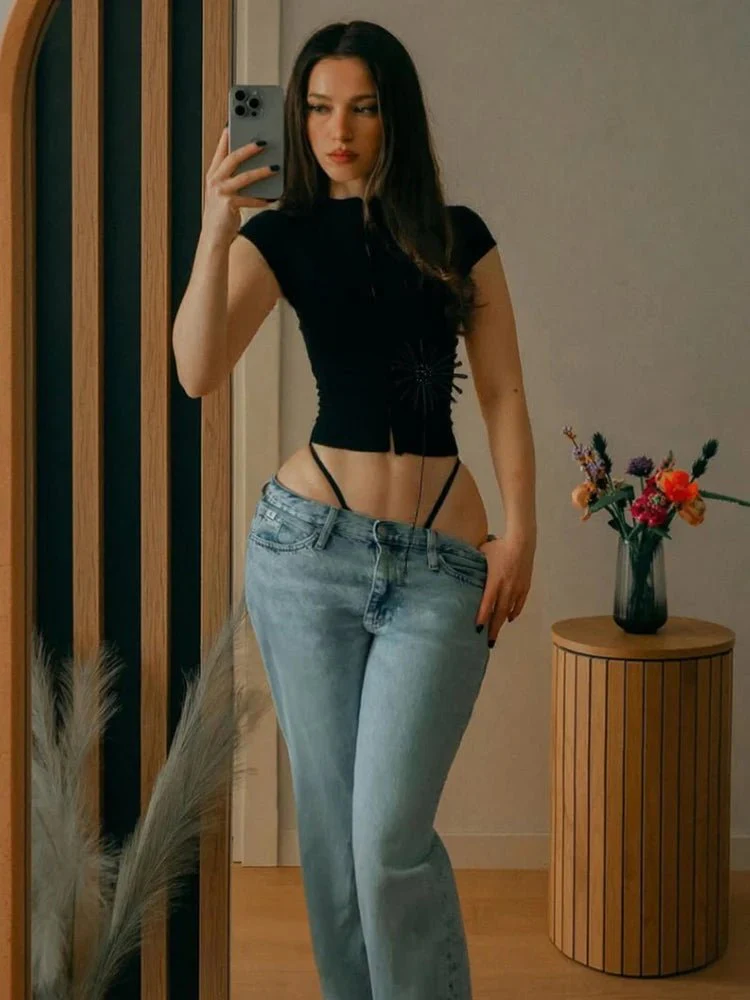 Kalia Tassel Applique Crop Top - Image 4