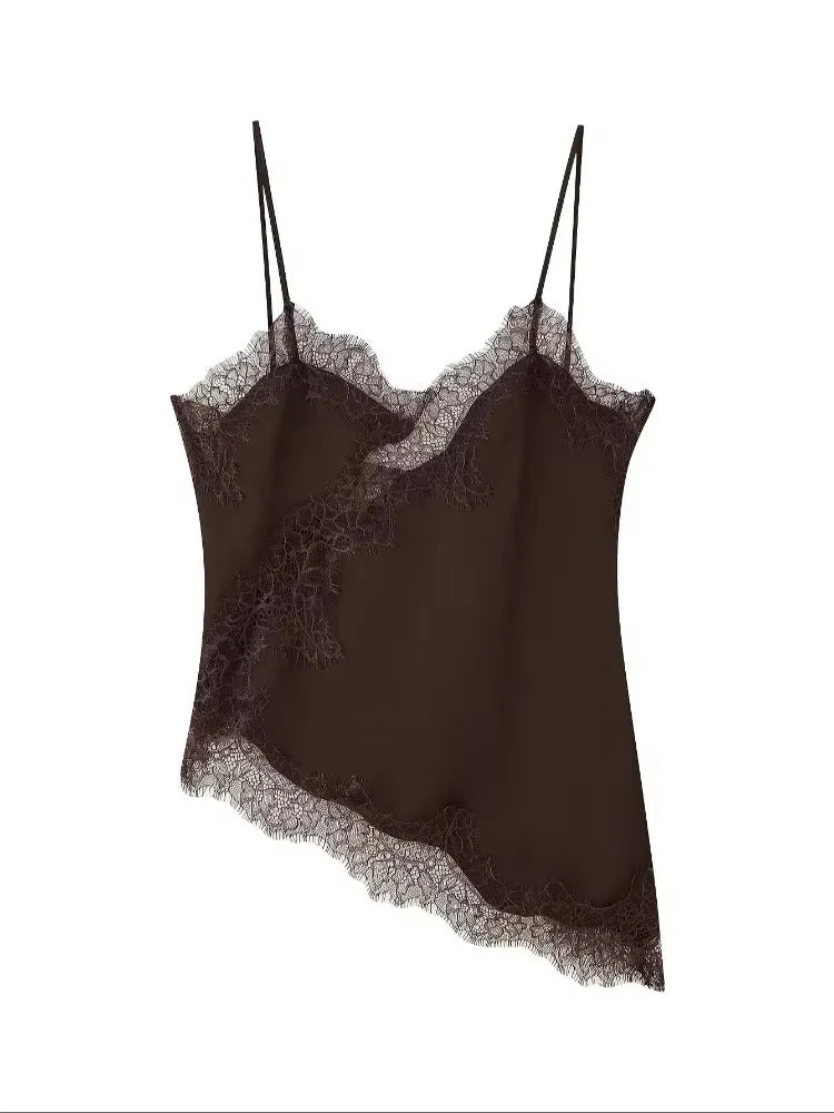 Kara Asymmetric Satin Cami Top - Image 9