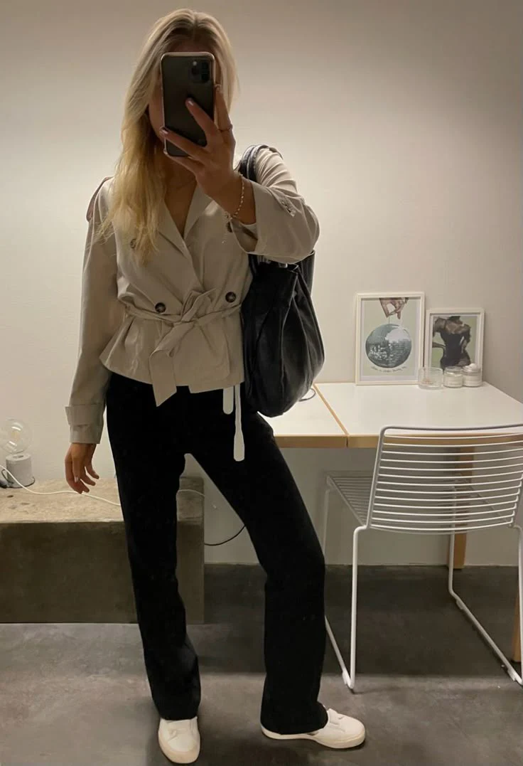 Kara Stand Collar Crop Trenchcoat - Image 14