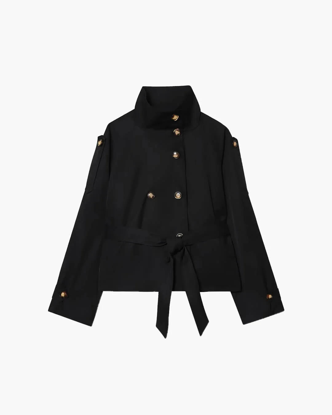 Kara Stand Collar Crop Trenchcoat - Image 16