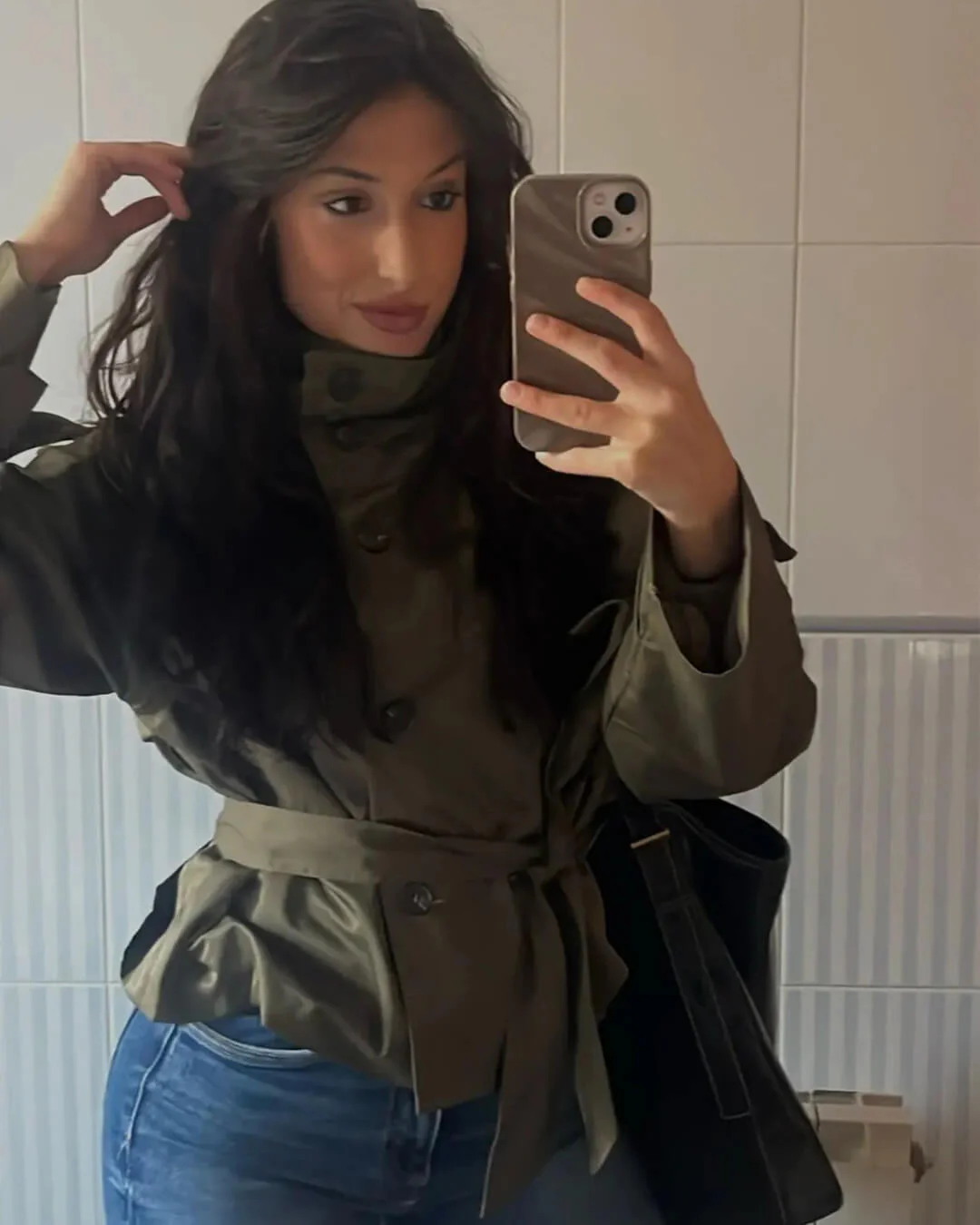 Kara Stand Collar Crop Trenchcoat - Image 24
