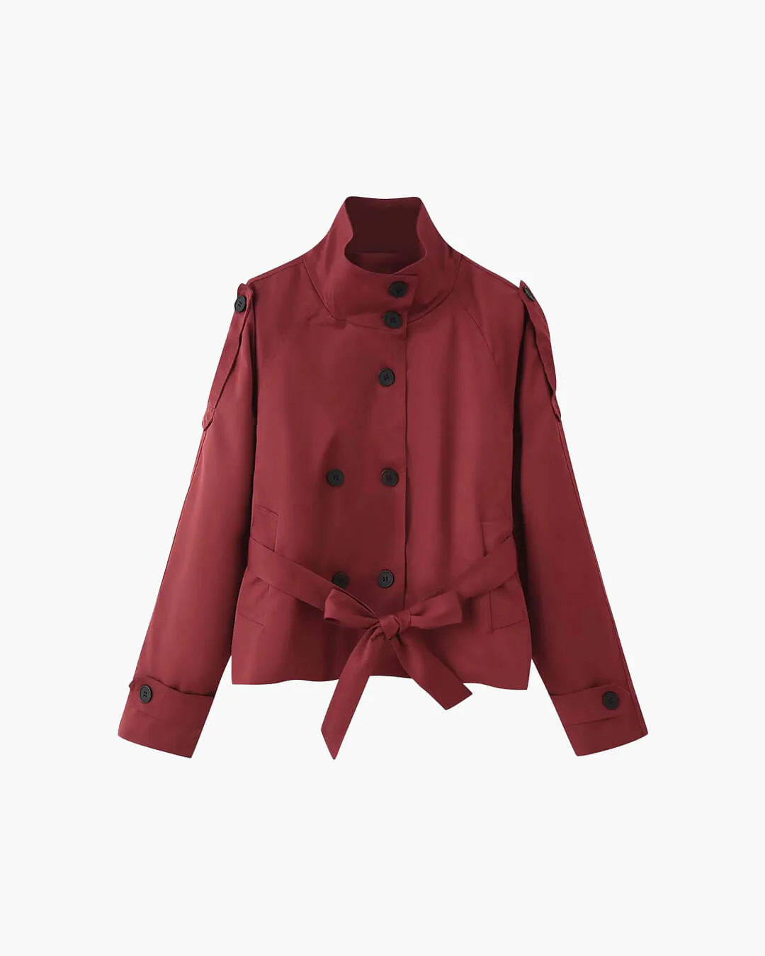 Kara Stand Collar Crop Trenchcoat - Image 26