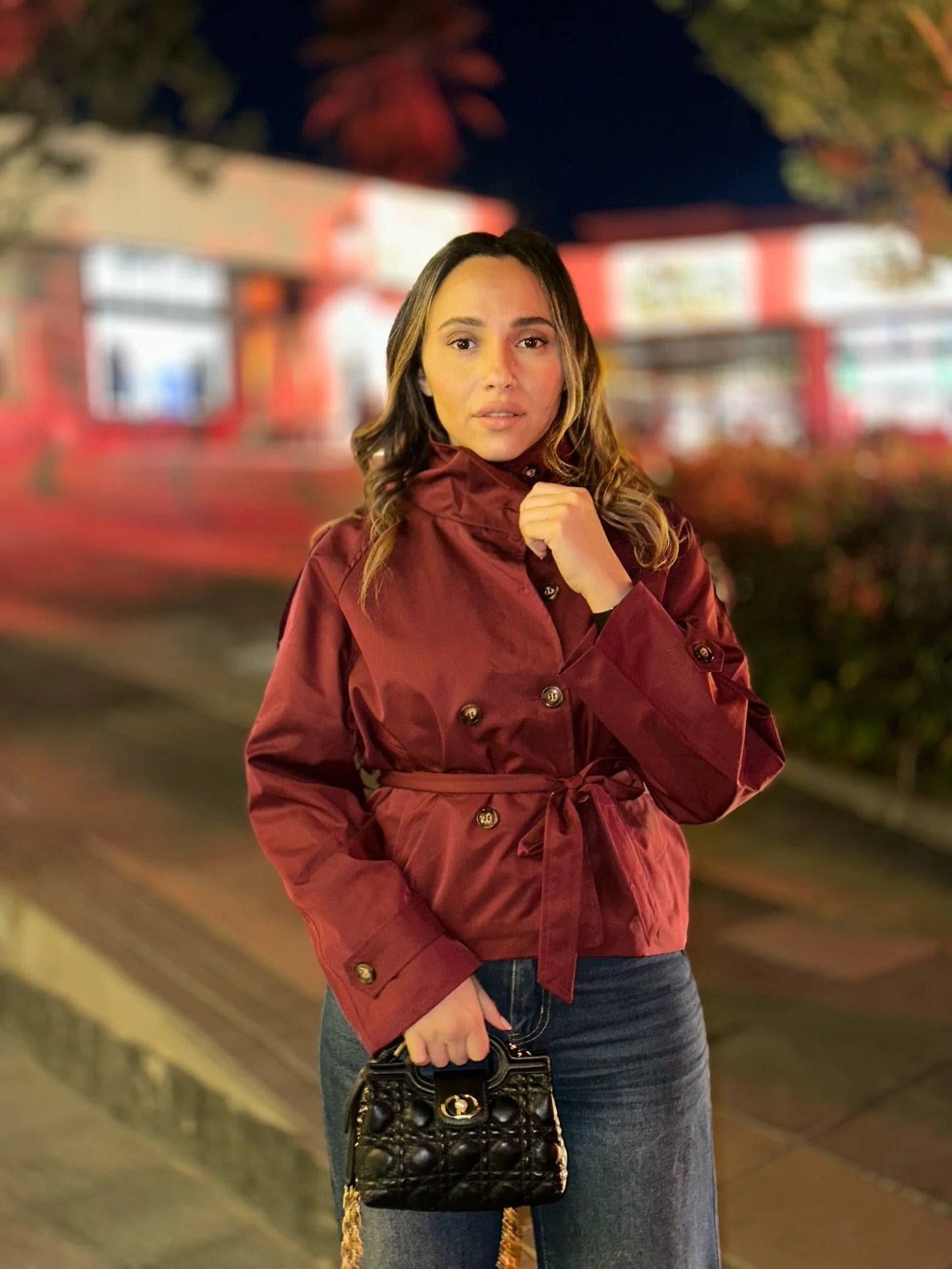 Kara Stand Collar Crop Trenchcoat - Image 29
