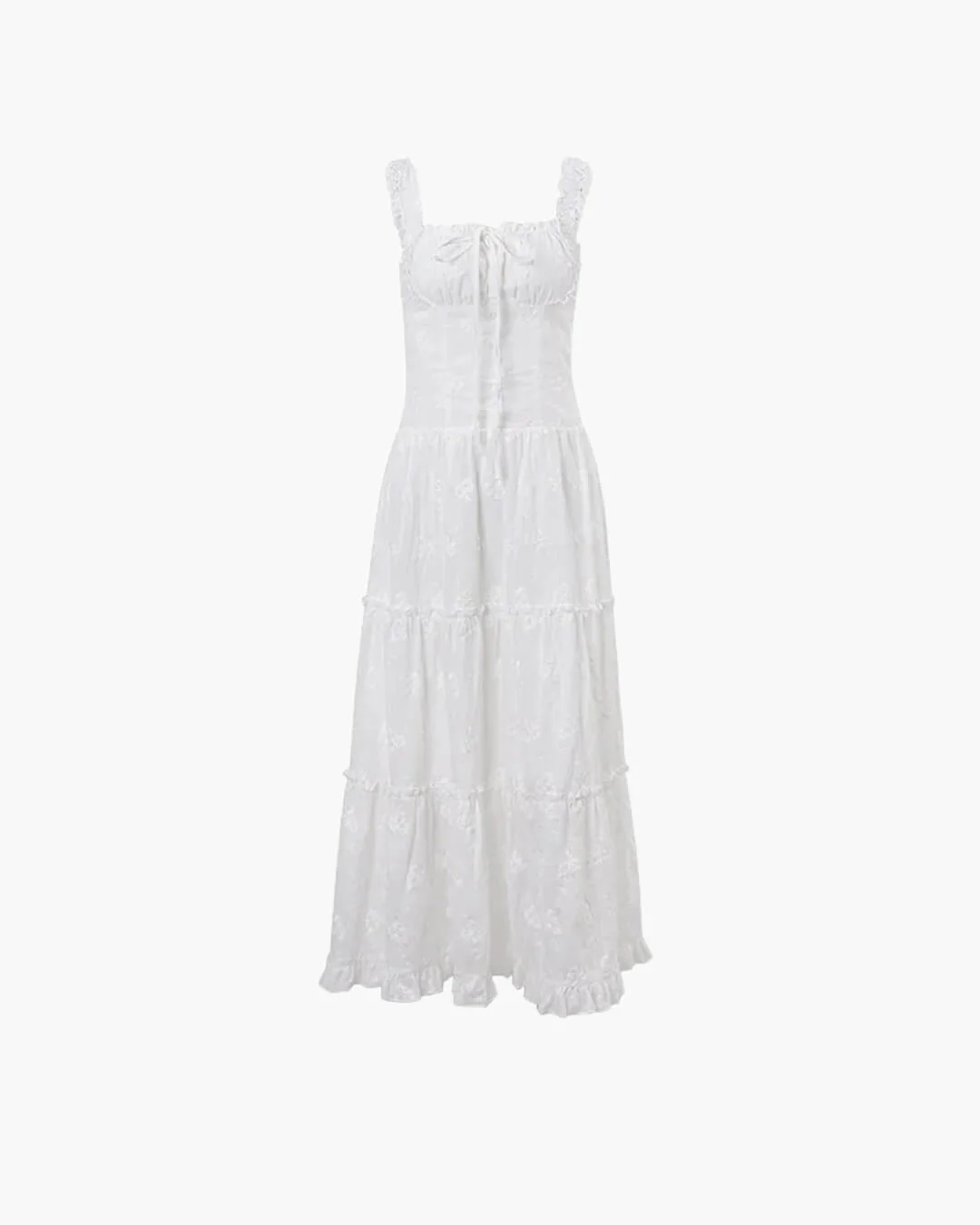 Karla Ruffle Trim Tiered Maxi Dress