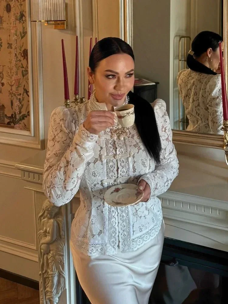 Katalina Puff Sleeve Lace Blouse - Image 6