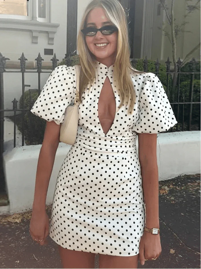 Kathy Cut Out Polka Dot Mini Dress - Image 2