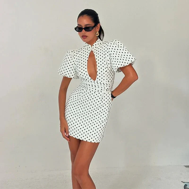 Kathy Cut Out Polka Dot Mini Dress - Image 3
