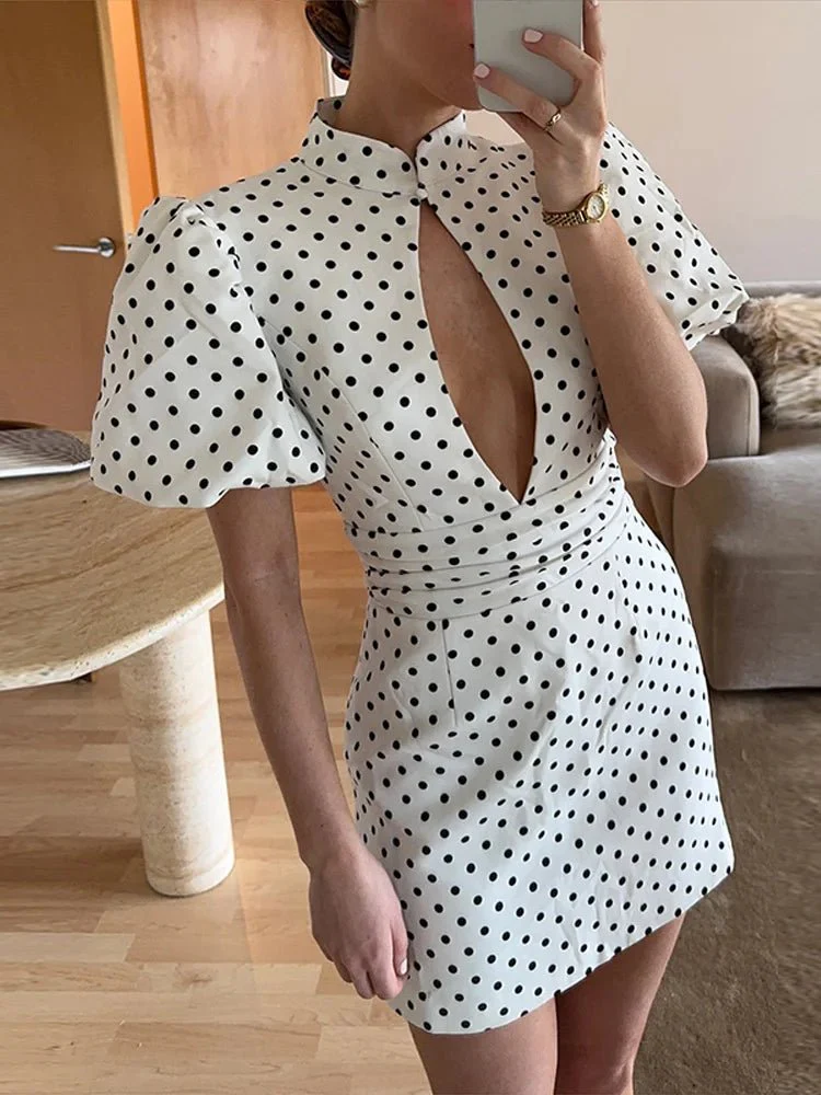 Kathy Cut Out Polka Dot Mini Dress - Image 4