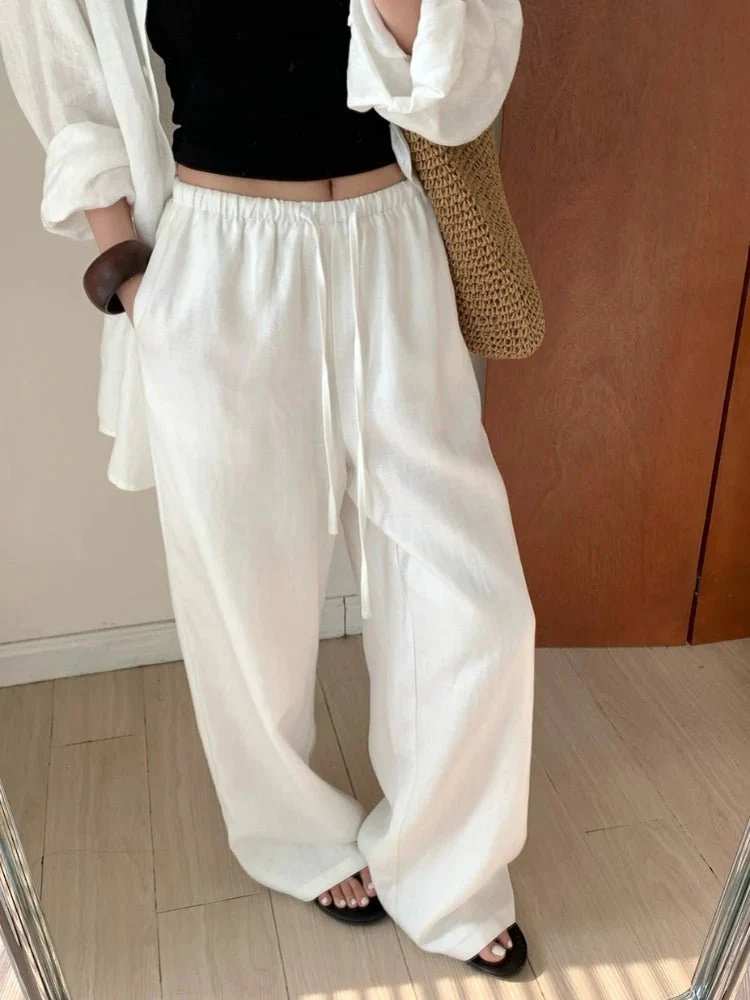 Kendall Wide Leg Linen Pants - Image 3
