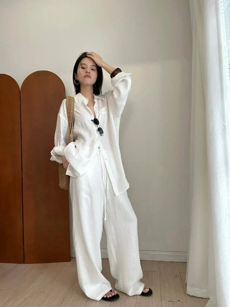 Kendall Wide Leg Linen Pants - Image 6