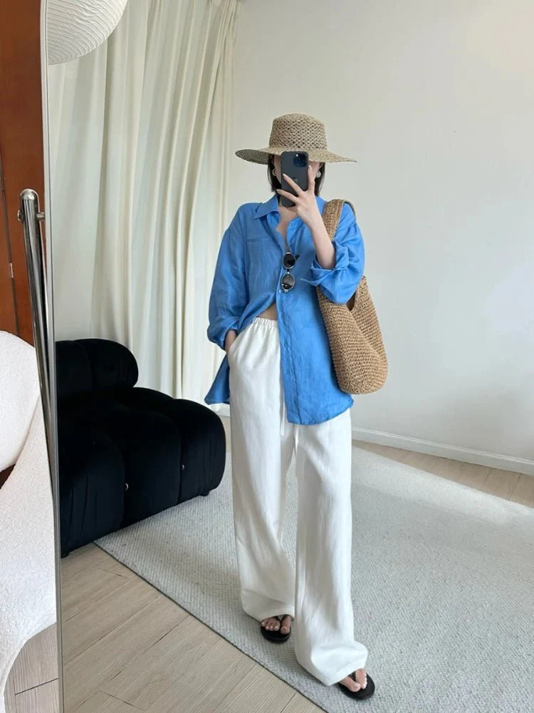 Kendall Wide Leg Linen Pants - Image 8