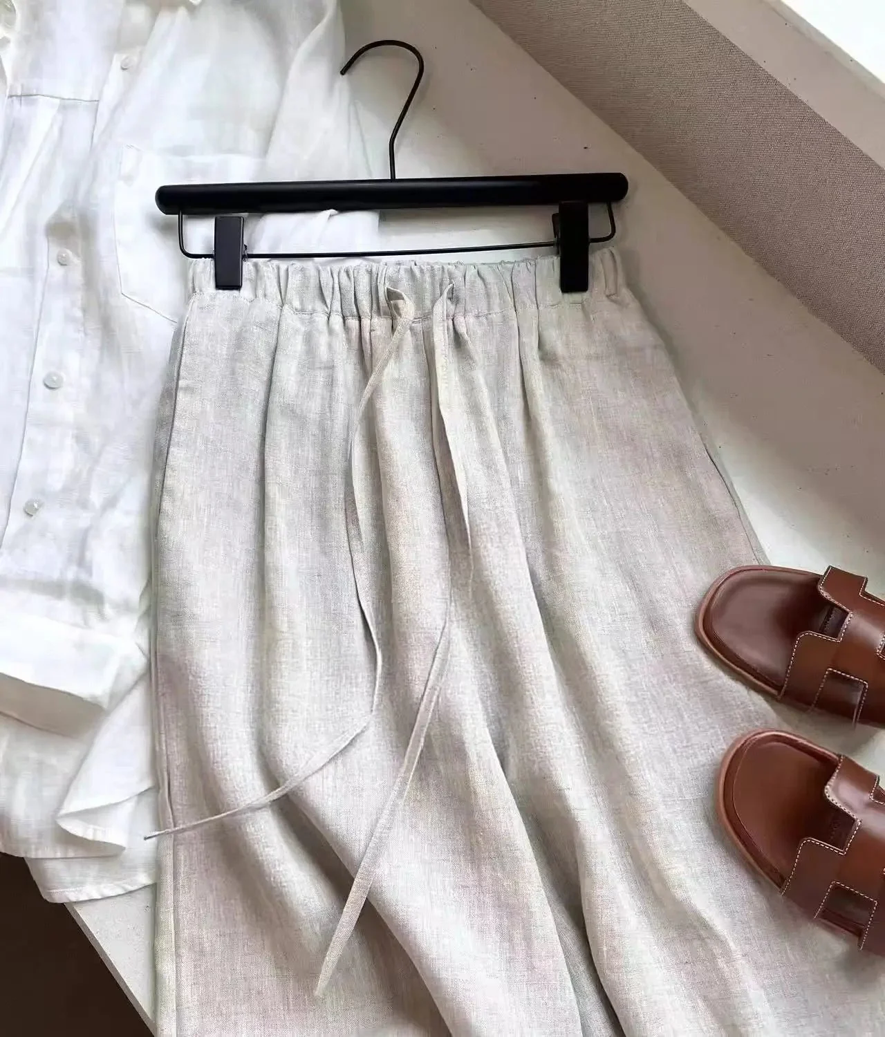 Kendall Wide Leg Linen Pants - Image 9