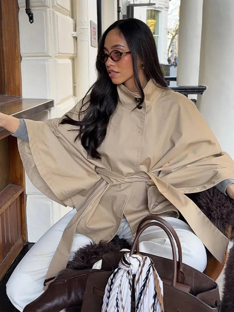 Kimberly Cape-Style Belted Coat - Image 6