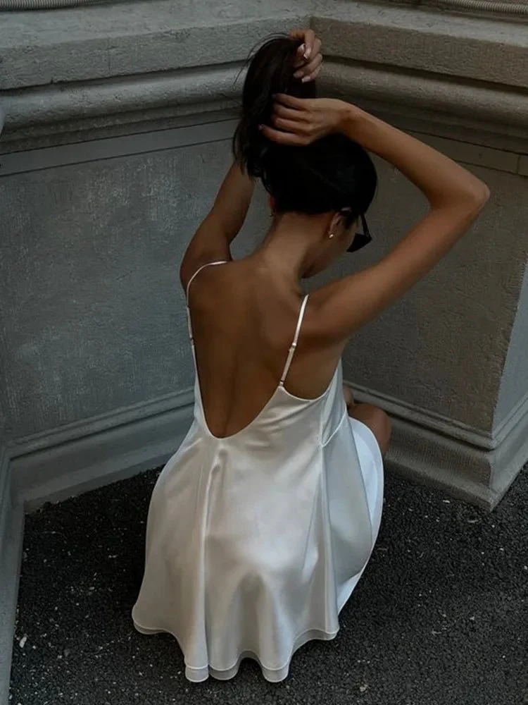 Kimberly Satin Mini Cami Dress - Image 5