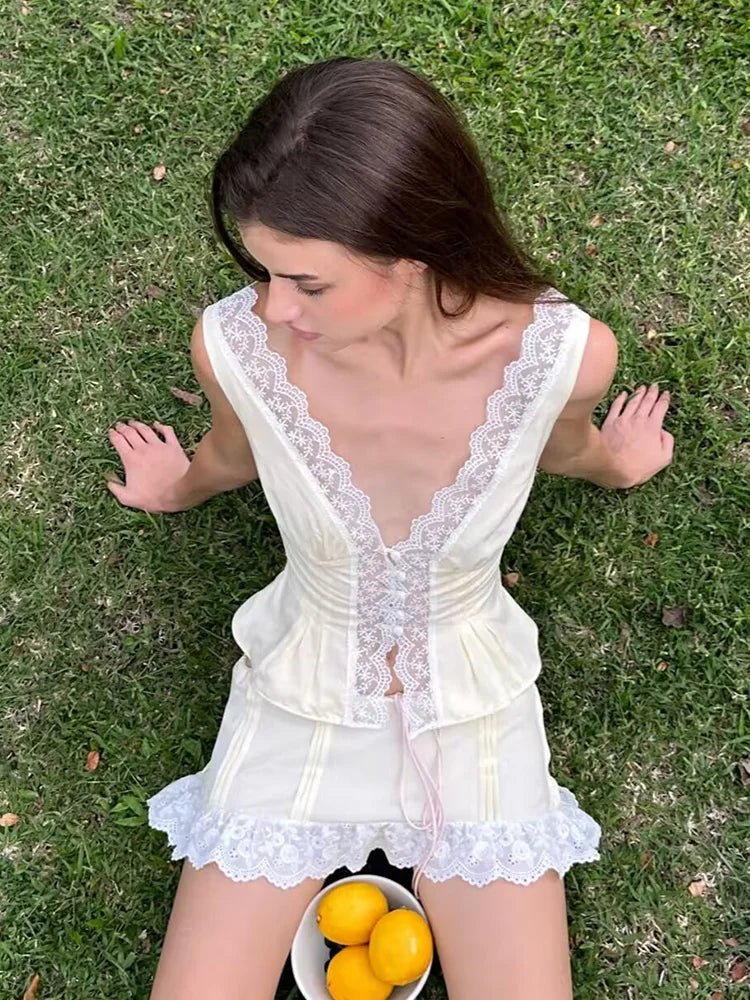 Klarissa Lace Trim Mini Skirt Set - Image 5