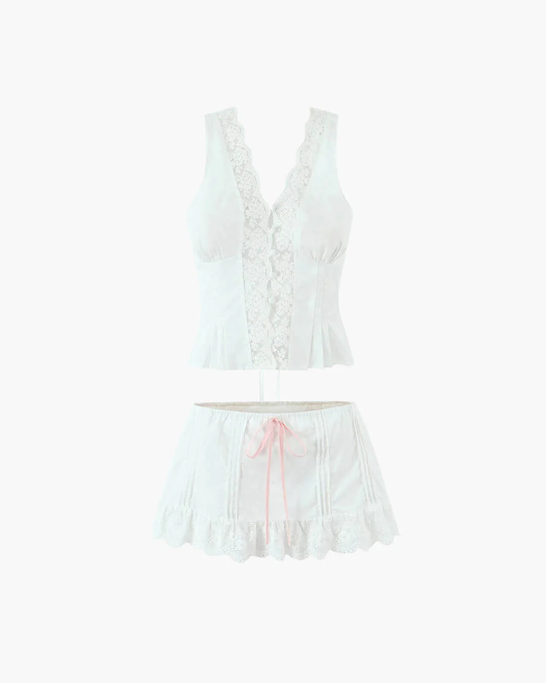 Klarissa Lace Trim Mini Skirt Set - Image 7
