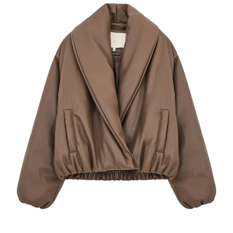 Lara Lapel Leather Jacket - Image 10