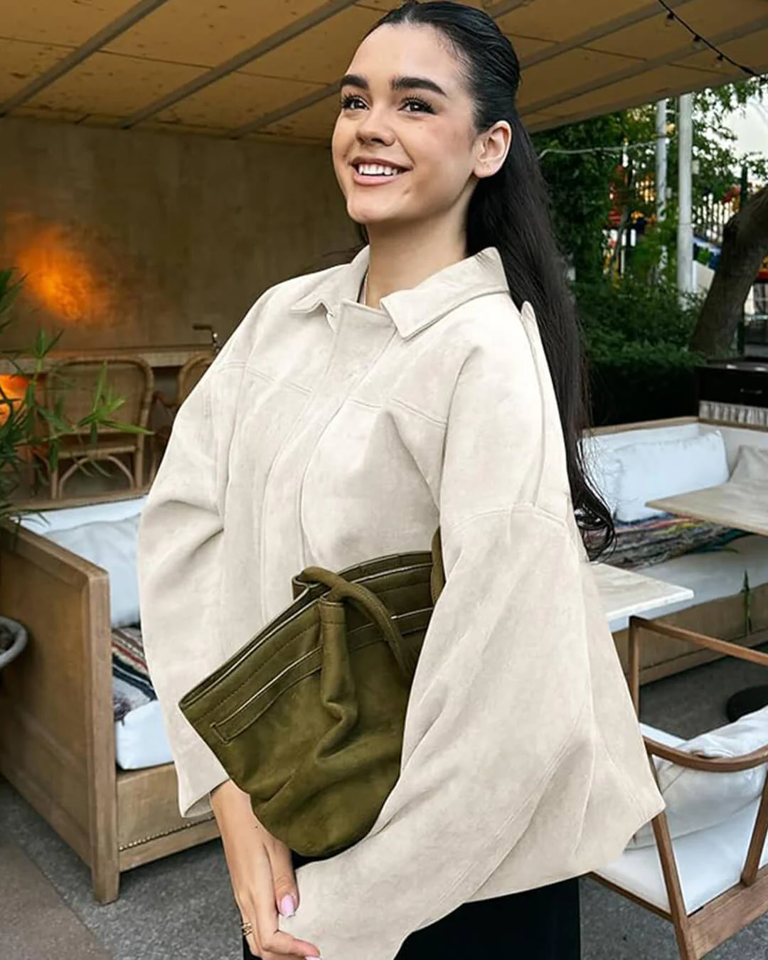 Lara Suede Bomber Jacket - Image 7