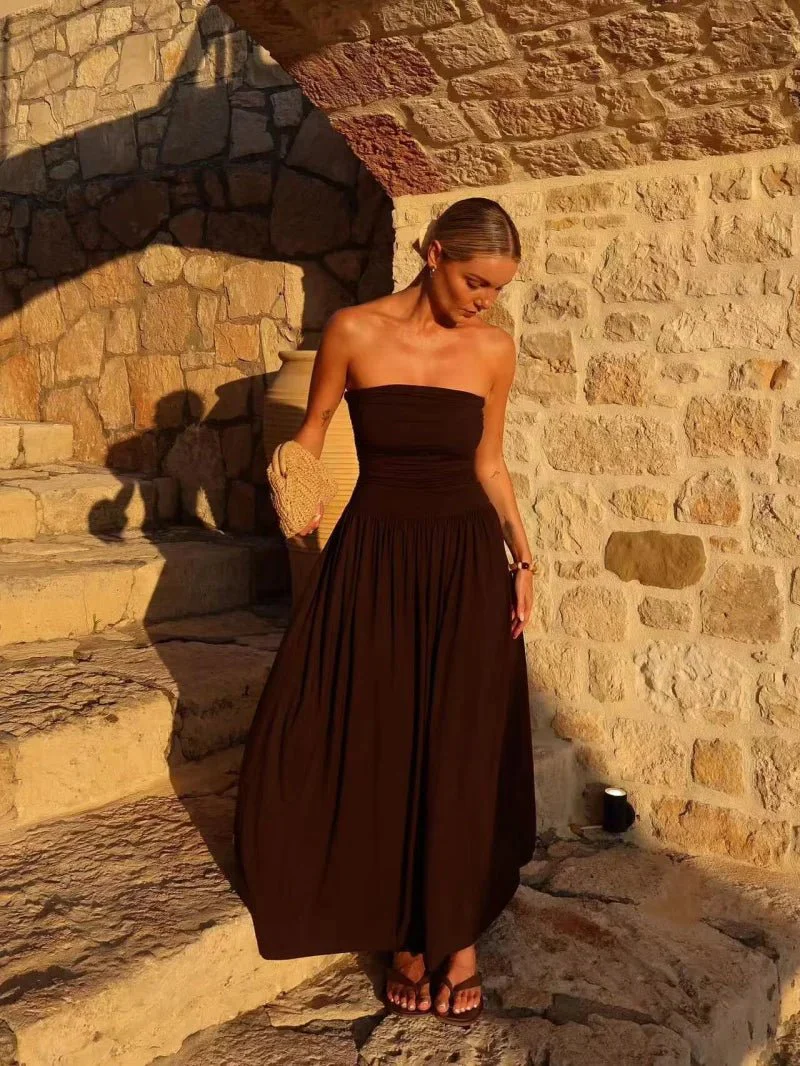 Lauren Strapless Ruched Maxi Dress - Image 3