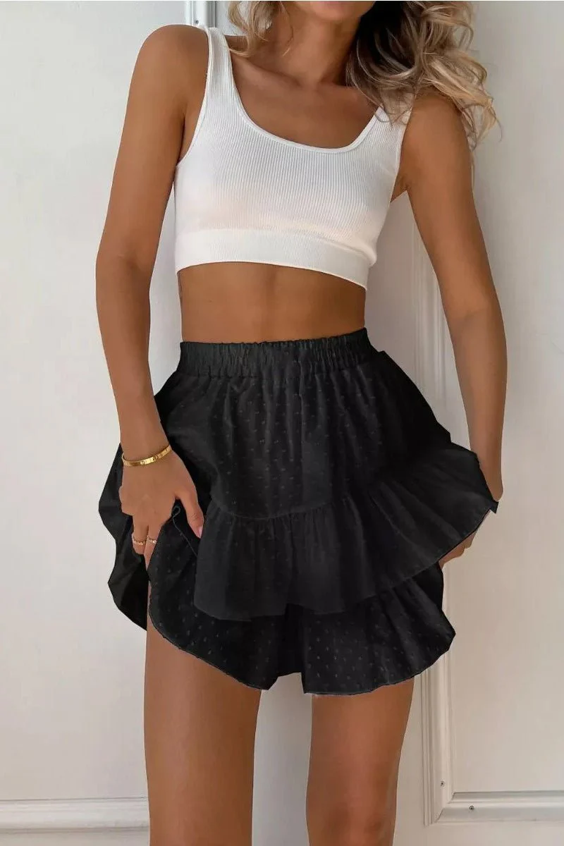 Lena Jacquard Lace Tiered Mini Skirt - Image 8