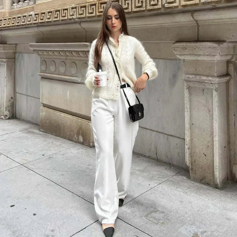 Lia White Lace Knit Cardigan - Image 2