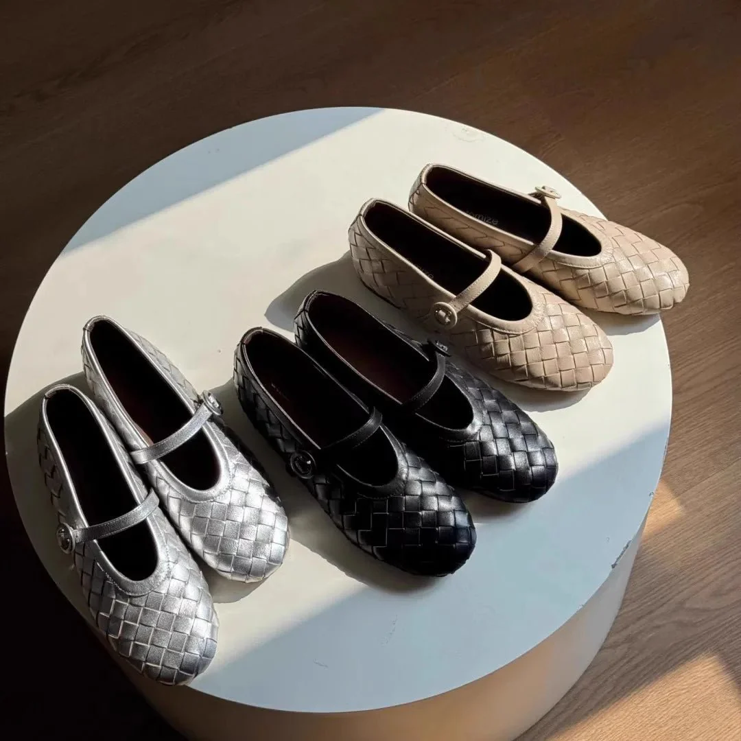 Lisbeth Woven Leather Flat Shoes - Image 12