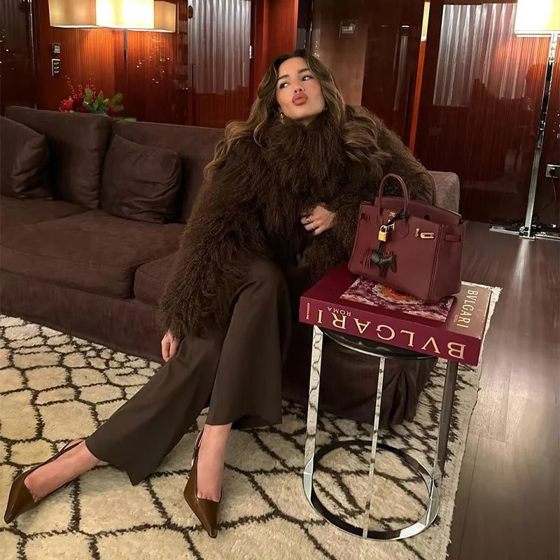 Liza Fuzzy Faux Fur Coat - Image 13
