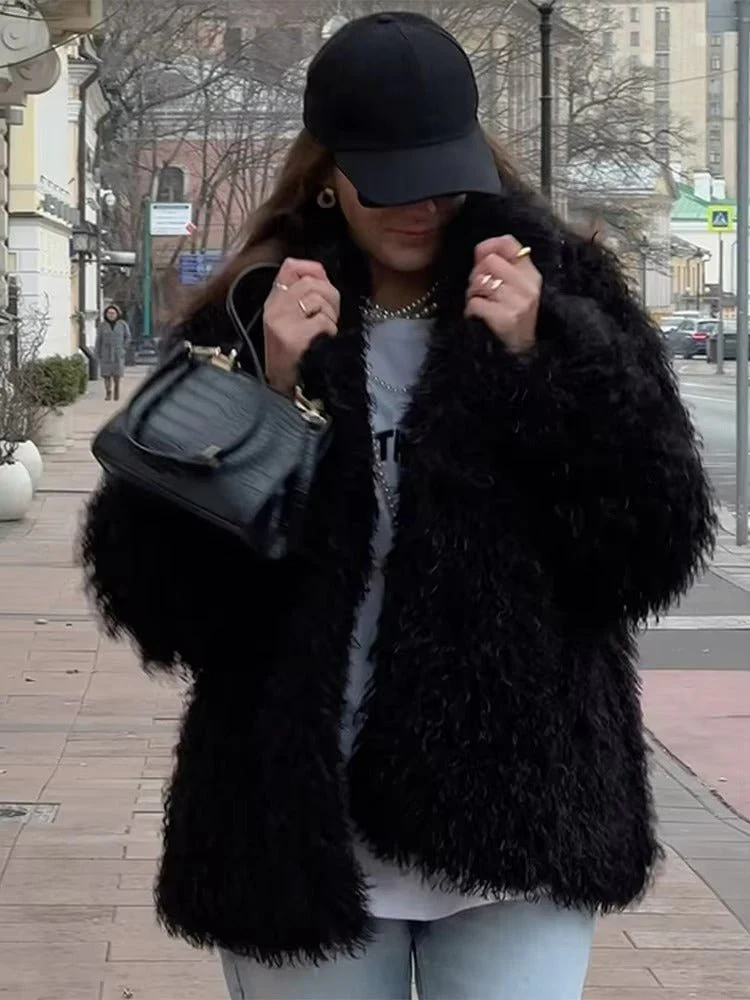 Liza Fuzzy Faux Fur Coat - Image 15